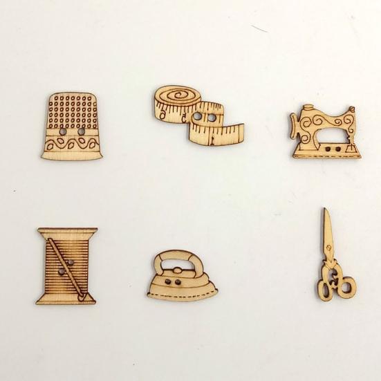50 Stücke Nette Nähen Werkzeug Form Holzknöpfe DIY Handarbeiten Scrapbooking Handwerk