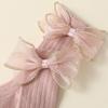 4pairs/set New Autumn Baby Girls Socks 0-2Y Infant Bow Solid Color Mid-tube Socks Baby Accessories