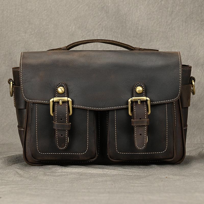 Vintage genuine leather camera bag and mini mirrorless camera bag premium leather shoulder and crossbody bag