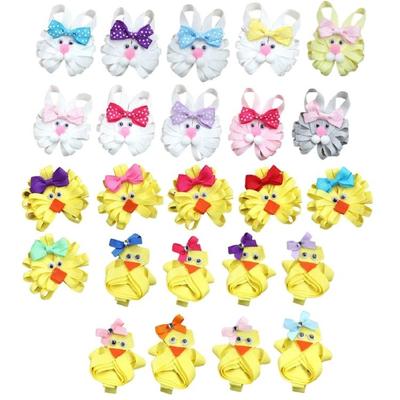 Lovely Hair Barrette Easter Festival Bunnies/Chick Hair Clip with Bowknot For Little Girl and Adult Holiday Theme Headwear