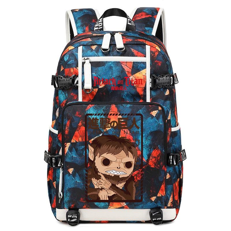 Attack On Titan Anime Print Student Backpack Large Capacity Casual Daypack for Boys Girls School Travel