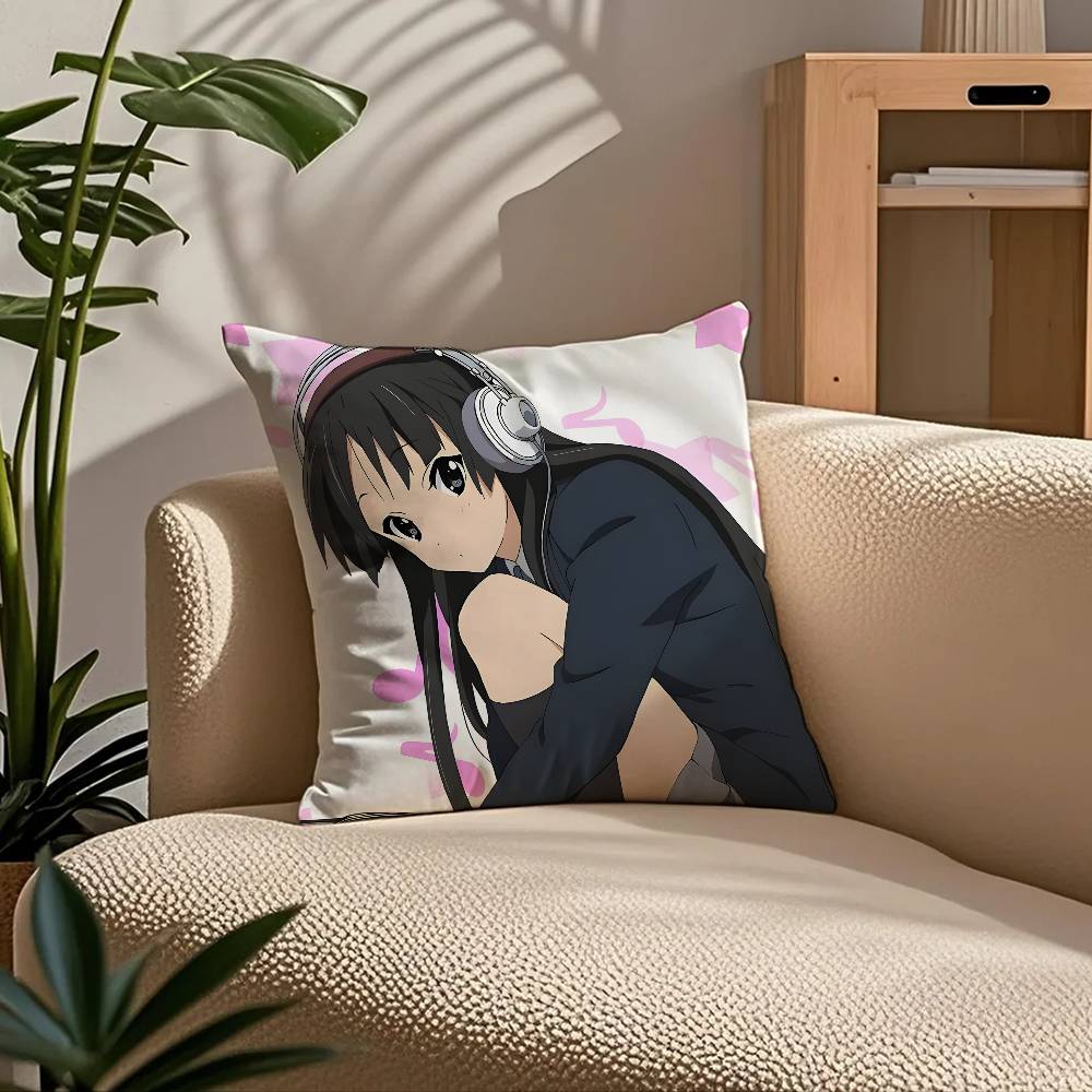 Classic Anime K-K-ON Pillow Case Comfort Sofa Bed Silky elegant Invisible zipper Custom Decorative cushion cover
