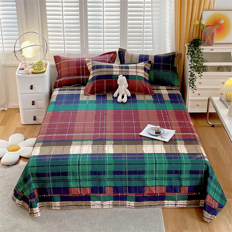 Floral Printed Bed Sheet Set Roses Design Bed Sheets Soft Breathable Fabric Flat Sheet with Pillowcases Queen Size Bedding Set