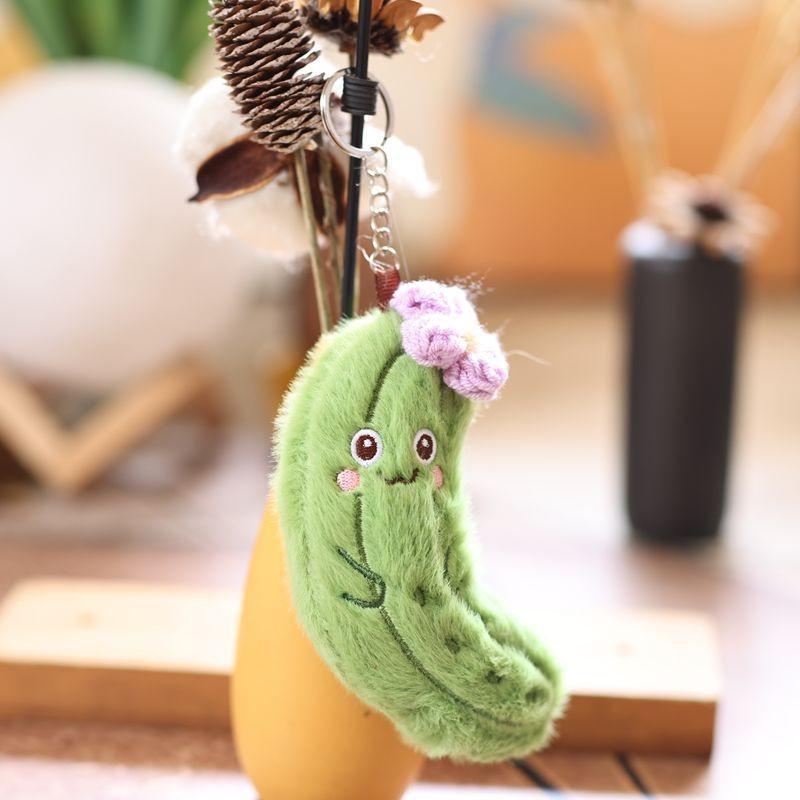Cute Cucumber Plush Toy Keychain With Soft Pp Cotton For Kids And Bag Decor