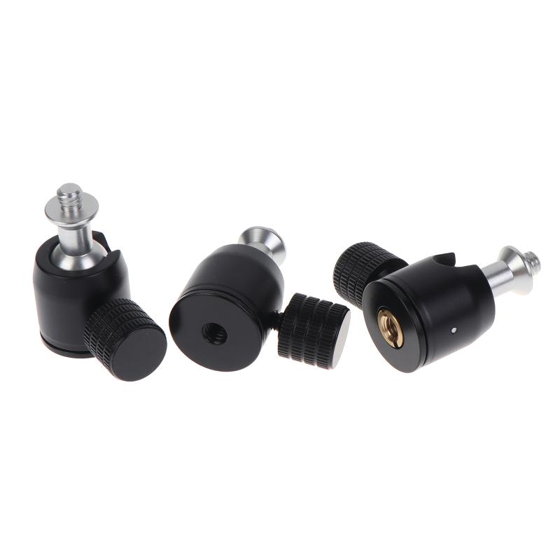 Mini Ball Head Panoramic Tripod Head 1/4'' 3/8" M4 M5 M6 Screw Hole Mount For Camera Camcorder Monitor Smartphone Light Mic
