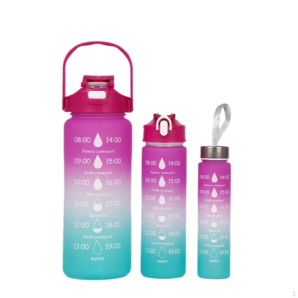 3 Pieces Bottle Set SpillResistant Gradient Water Leakproof Drinkware for Athletes, Gym