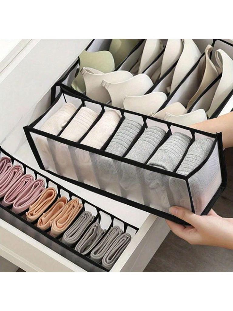 1PC(3Pcs Set) Clothing Storage Boxes, Underwear. Household Compartment Fabric Clothes Organizer, Dra
