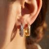 Delicate Square Cubic Zirconia Tiny Hoop Earrings for Women Stainless Steel Statement Stackable Fashion Party Jewelry Gifts
