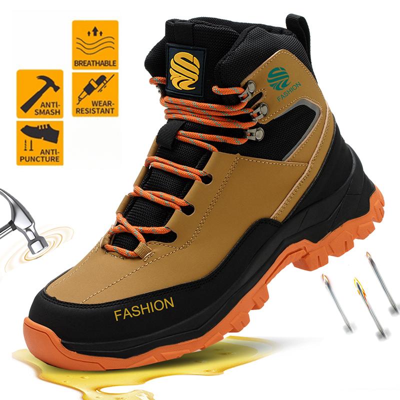 Scarpe di Sicurezza da Uomo Scarpe da Lavoro con Puntale in Acciaio Sneakers Anti-schiacciamento Anti-perforazione Stivali da Lavoro Indistruttibili Scarpe Protettive