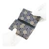 Indenya Card Case, Large Capacity, Deer Leather, Navy with White Ajisai (Hydrangea) Pattern, 2501-14-174