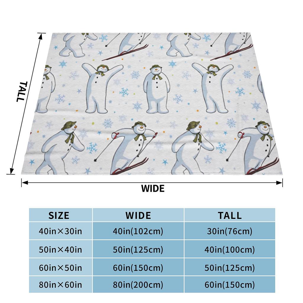 The Snowman And The Snowdog Knitted Blankets Cartoon Fairy Fuzzy Throw Blankets Bedding Printed Soft Warm Multifunction Quilt