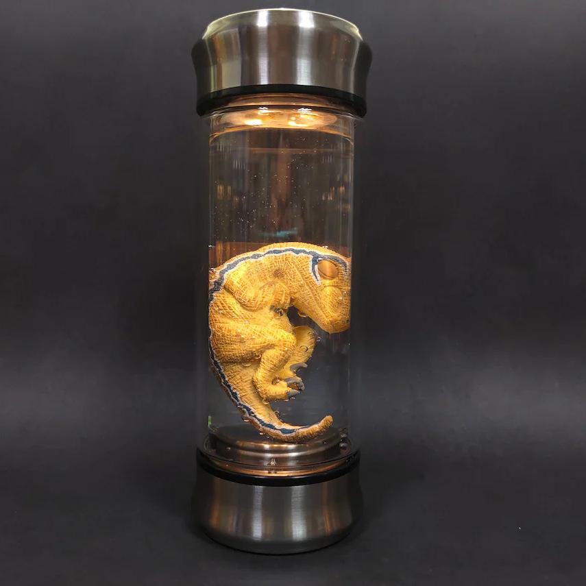 

Novel Dinosaur Specimen Embryo Jar Light-Up Ornament With Lights Figurine In Glass Bottle Household Desktop Decoration Horror Prop
