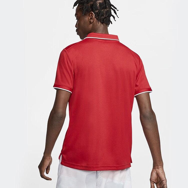 Nike Court Dri-FIT Tennis Polo Shirt Men Tops Red White 939138-687