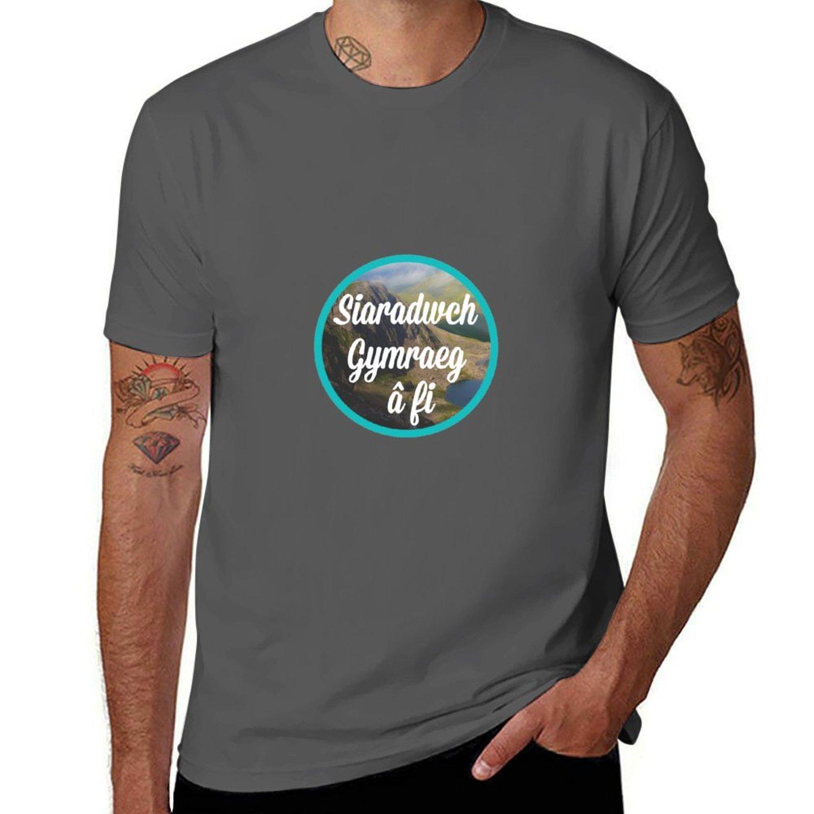 

Siaradwch Gymraeg a fi! / Speak Welsh with me! T-Shirt graphic t shirts for man man t shirt heavy cotton t shirt for man T-Shirt 4XL