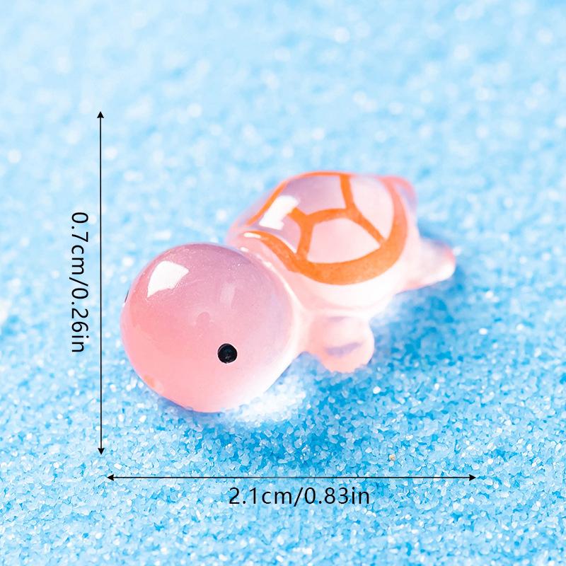 10 stk Mini lysskildpadde Hjemmeinnredning Landskapsarkitektur Harpiks Håndverk Glødende skilpadde Hage Fisketank Miniatyrer Ornamenter Dekorasjon