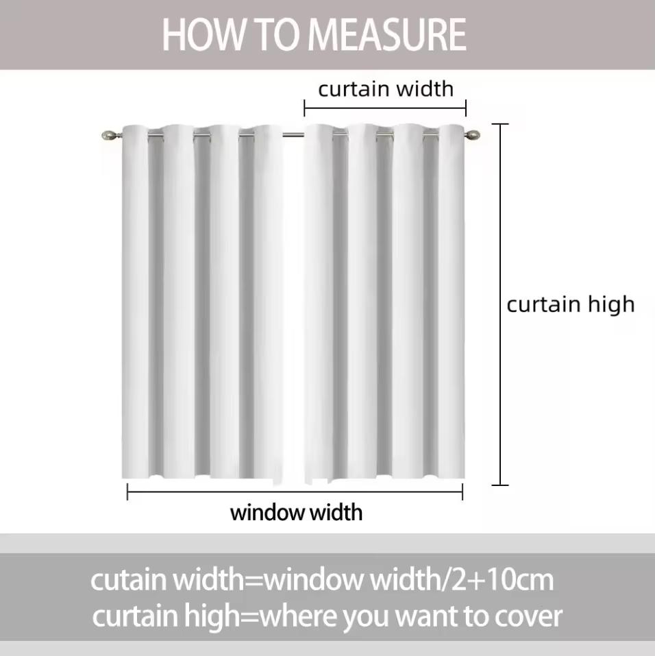 2Pcs Modern 100% Blackout Curtains Uv Protection Heat-Resistant Light-Blocking Drapes Living Room Bedroom Hotel Window Curtains