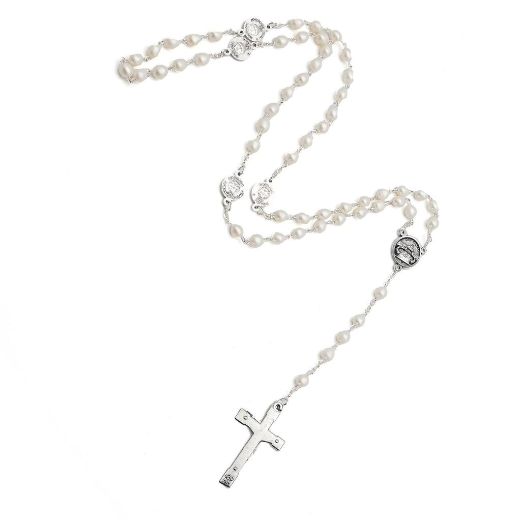 Mother-of-Pearl Rose Rosary In Four Major Hall Style, Imported from Italy