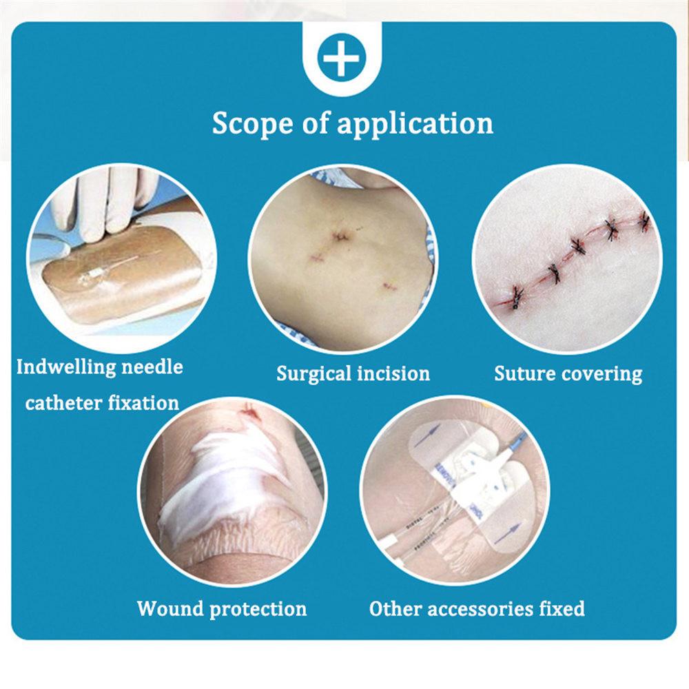 Medical Waterproof Wound Dressing PU Film Breathable Sterile PICC I.V. Cannula Infusion Indwelling Needle Fixation Sticker