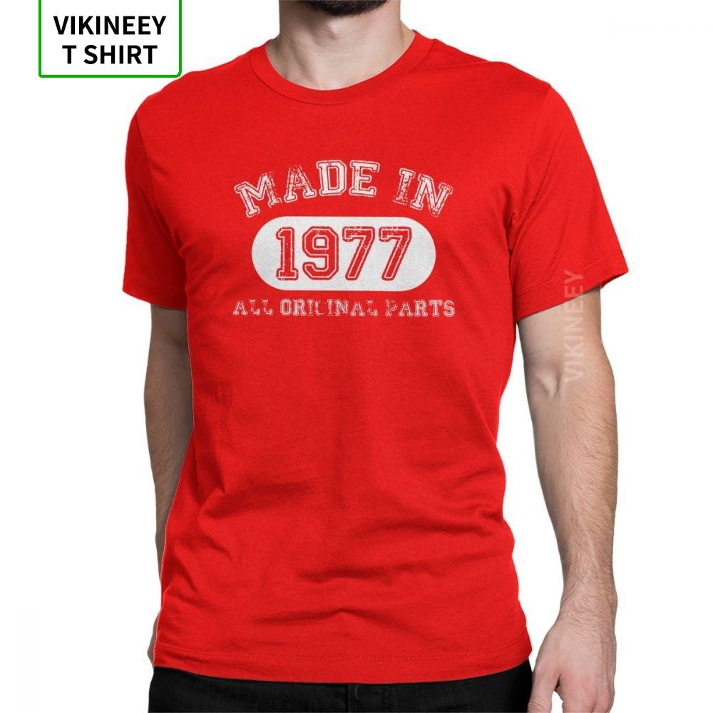 

Men T Shirts Made In 1977 TShirts All Original Parts Happy Birthday Popular Short Sleeve Anniversary Tees Clothes Cotton S