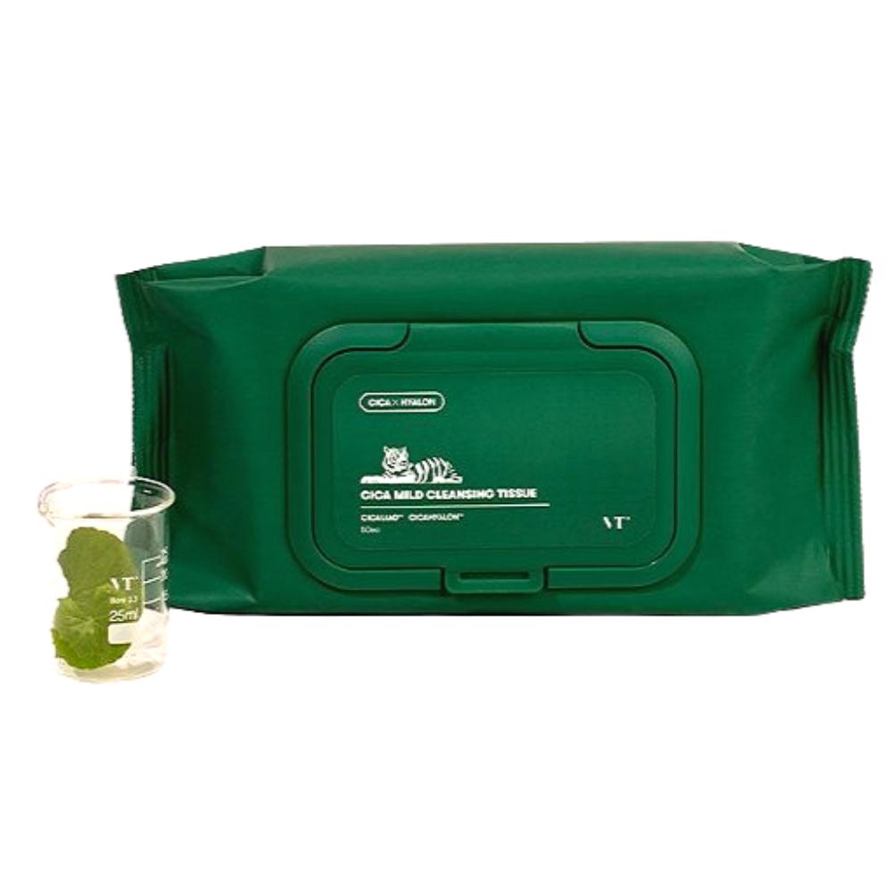 

VT Cica Mild Cleansing Tissue 50 штук – Мягкие салфетки для снятия макияжа с центеллой азиатской для чувствительной кожи и ежедневного ухода 50 Sheets