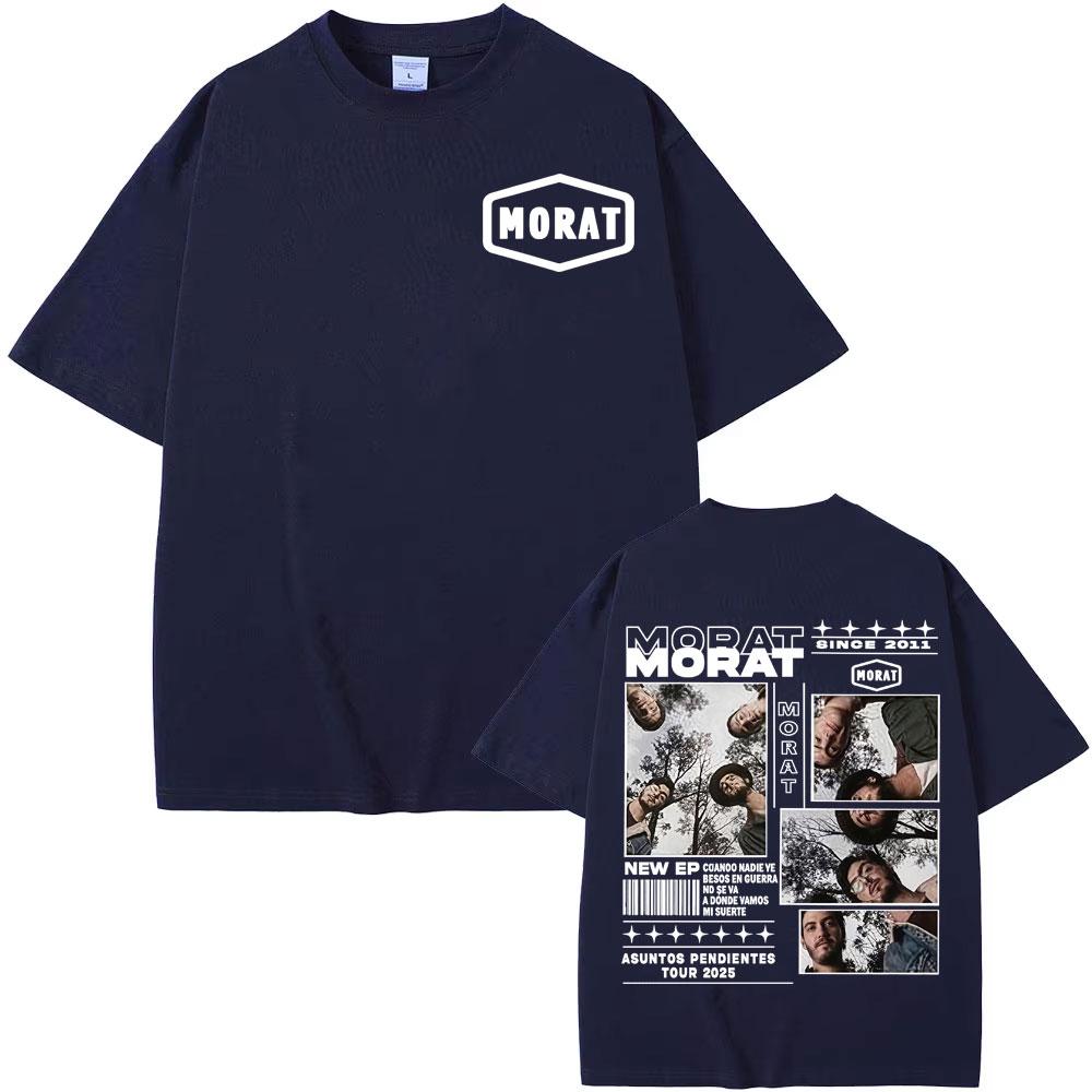 

2025 Summer Morat Band Asuntos Pendientes Tour Cover Tshirt Mens Fashion Hiphop Pop Tshirt High Quality Cotton Loose Tshirt 4XL