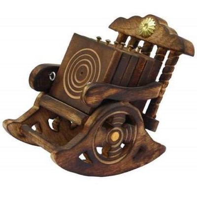 Untersetzer-Set aus Holz in Form eines antiken Miniaturstuhls für Tee, Kaffee, heiße und kalte Getränke mit 6 Untersetzern für Küche, Esstisch, Büro, Restaurant