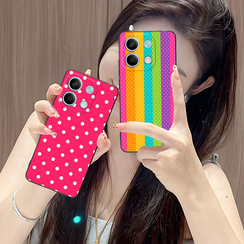 Pink Point Heart Mobile Phone Case for POCO F7 F6 F5 F4 F3 F2 Pro GT C75 C71 C65 C61 C40 Pro Ultra Colorful Printing Cover Cover