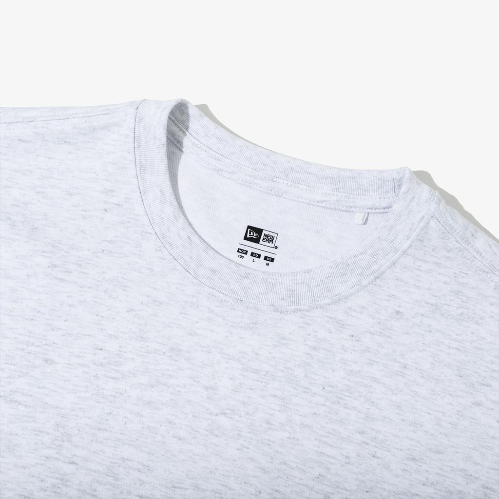 New Era Woven Pocket Crew Neck Short Sleeve T-Shirt Unisex Tops Heather-Gray 14179048