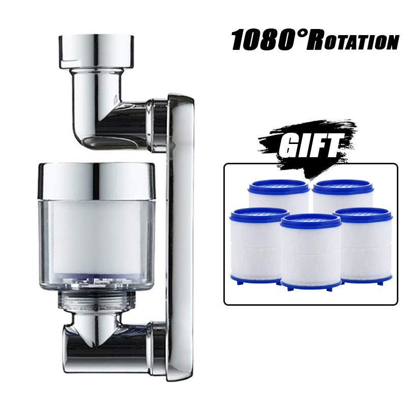 1080 ° Rotatable Extension Conventional Filter Faucet Nozzle Universal Bathroom Faucet Extension Adapter Aerator Faucet Extender
