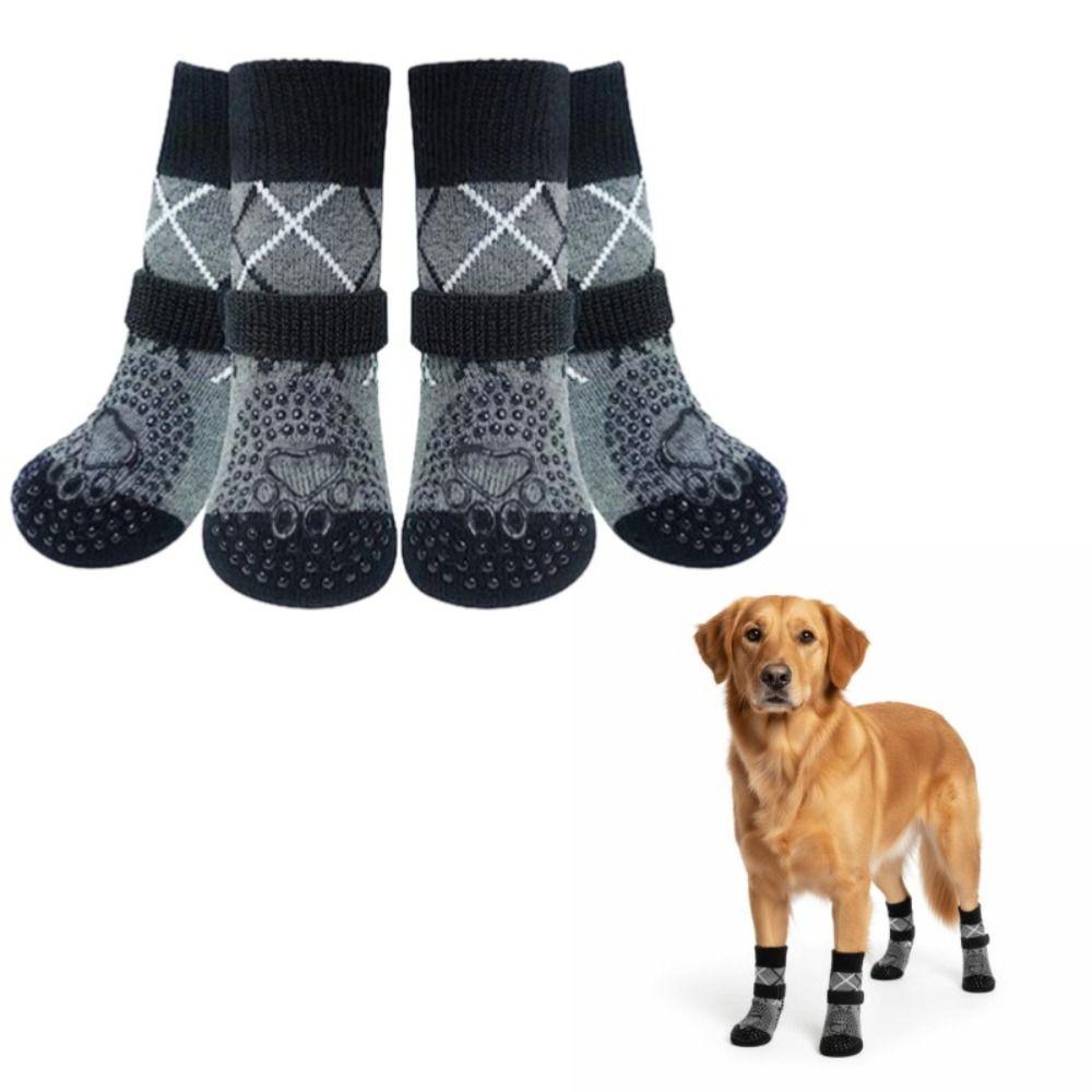 4pcs/lot Paw Protection Pet Dog Socks Adjustable Dog Foot Covers  Small Medium Large Dogs
