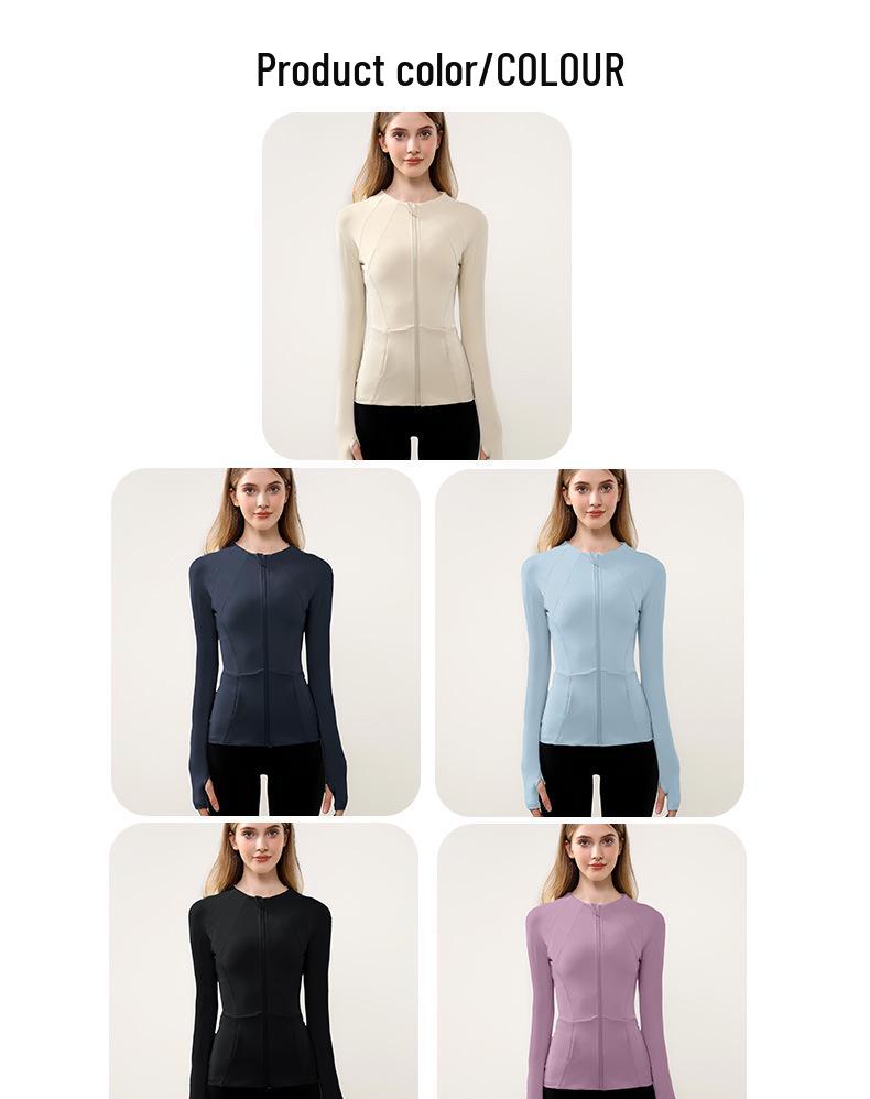 Women's Autumn Long Sleeve Zipper Yoga Jacket - Slim Fit for Running & Training