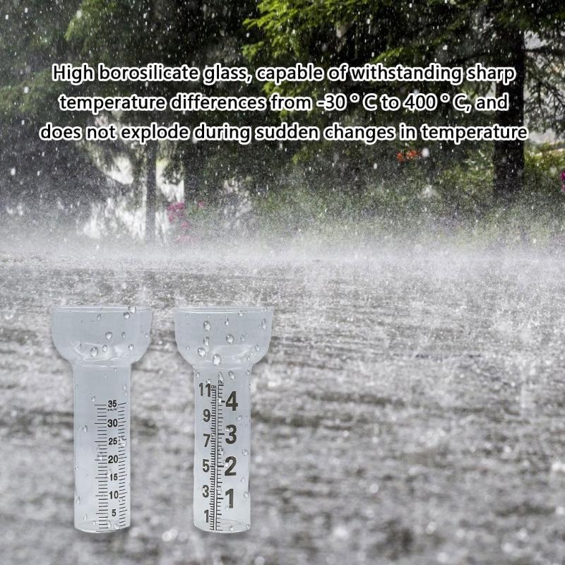 Outdoor Ready High Borosilicate Glass Rain Gauges Heat Resistant for Harsh Weather Conditions & Scientific Applications