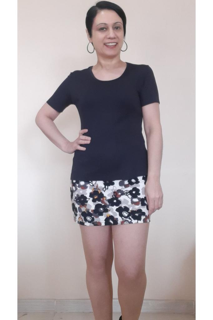 Damenstil Übergröße T-Shirt Schwarz Kurzarm Gekämmte Baumwolle Viskose Bady T-Shirt