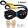 Car Emergency Rescue Rope Portable Recovery Tow Strap Heavy Duty Outdoor Car Tow Strap SUV ATV Tow Strap with Protective Mittens