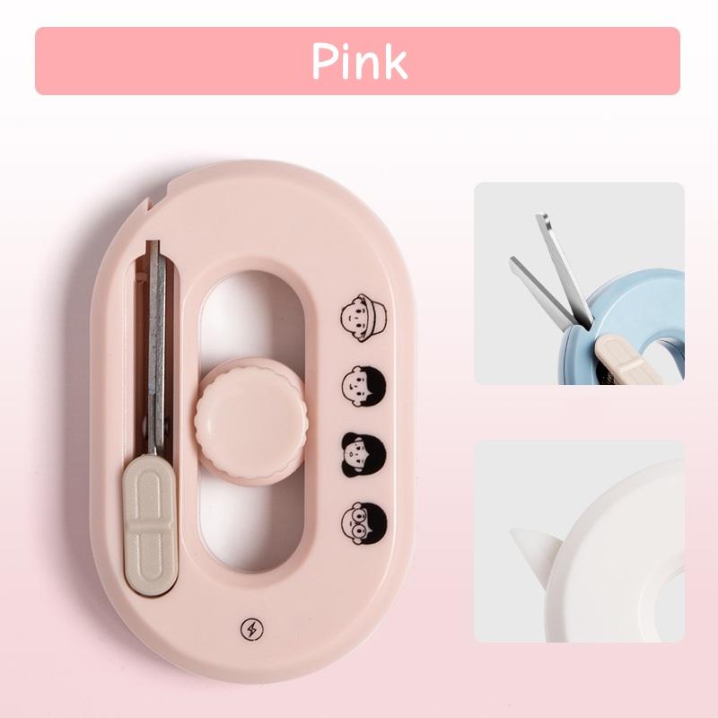 

1pcs Funny mini Fold Scissor Portable Size Fidget Spinner Safe Cutter Utility Knife Cutter for Paper Diary Office School A7894 рожевий