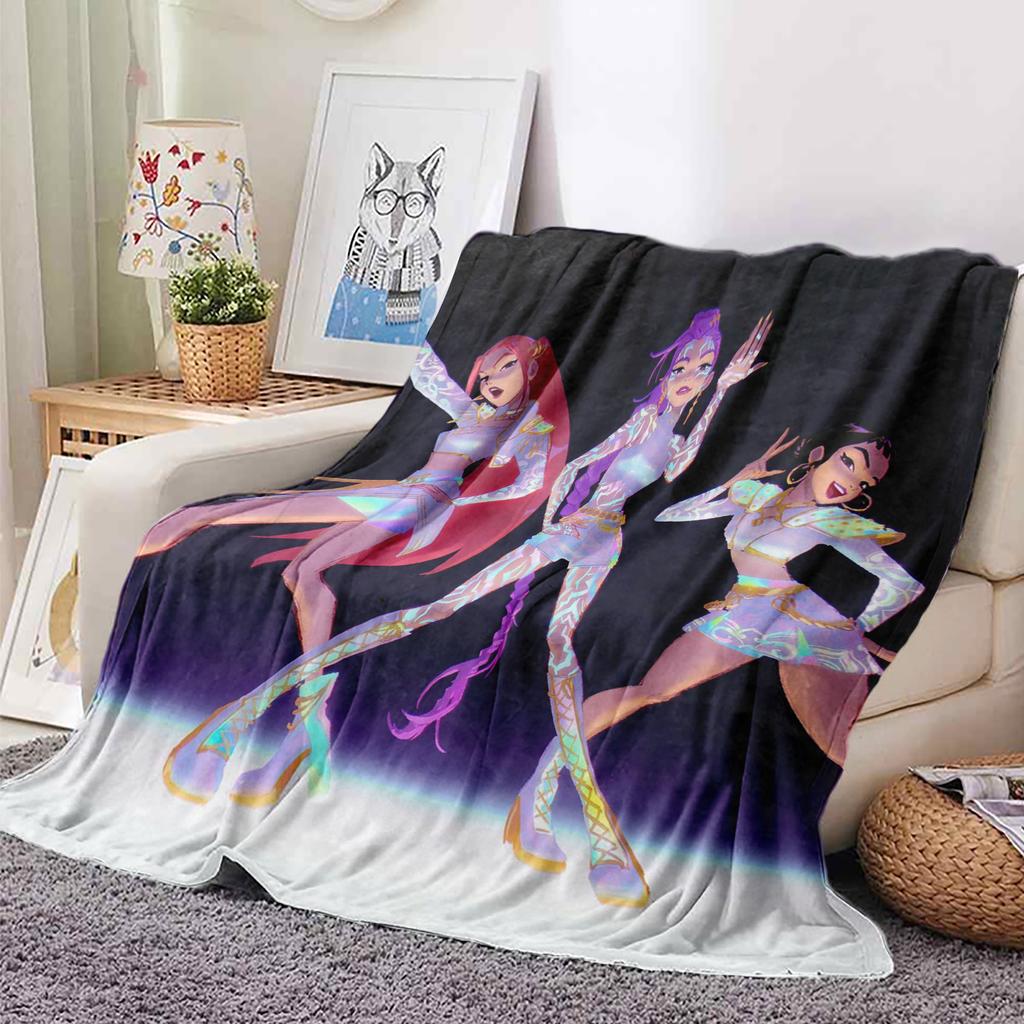 K-Pop D-emon H-unter Blanket Anime Flannel Blanket Fan Gift Suitable for Home Leisure Camping Travel Multifunctional Blanket