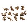 Messing Tierkreiszeichen Mini Ornamente Set – Chinesisches Retro Handwerk, Kleine Bronze Ware.