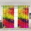 1PC High Blackout Polyester Curtain, Left and Right Circulation Double-sided Matte, Perforated, Multi-color Radial Pattern