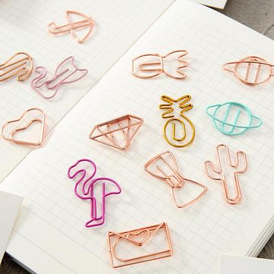 8 pz/set Design Creativo Rosa Colore Fermaglio di Carta Gattino Cuore Fiocco Forma Sigillo Snack Pacchetto Fotocard Spilla Segnalibro Carino