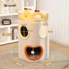 "Double-Layer Cat Tree with Warm House, Bed, and Sisal Scratching Board for All Seasons"
