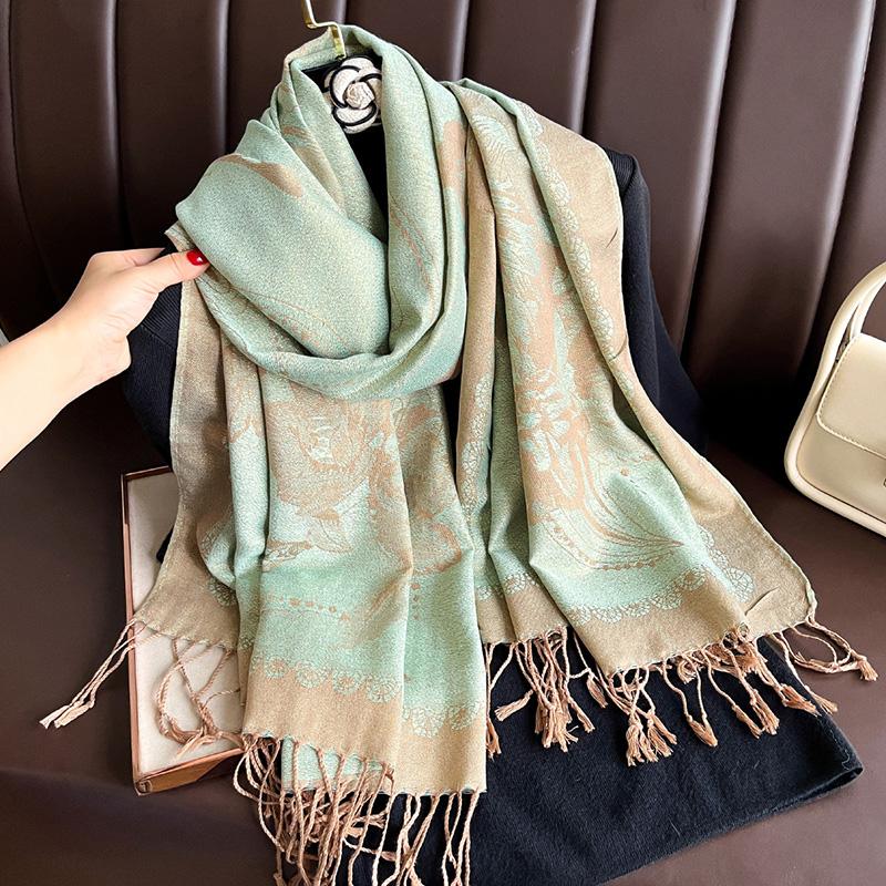 Women Paisley Scarf Cashmere Shawls Tassel Pashmina Hijab Head Wrap Lady Winter Scarves Foulard Bufanda Blanket Thick Stoles