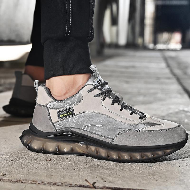 Men's Genuine Leather Running Shoes Outdoor Casual Sports Comfortable Durable Lace Up Design Suitable Outdoor Sports Daily Wear