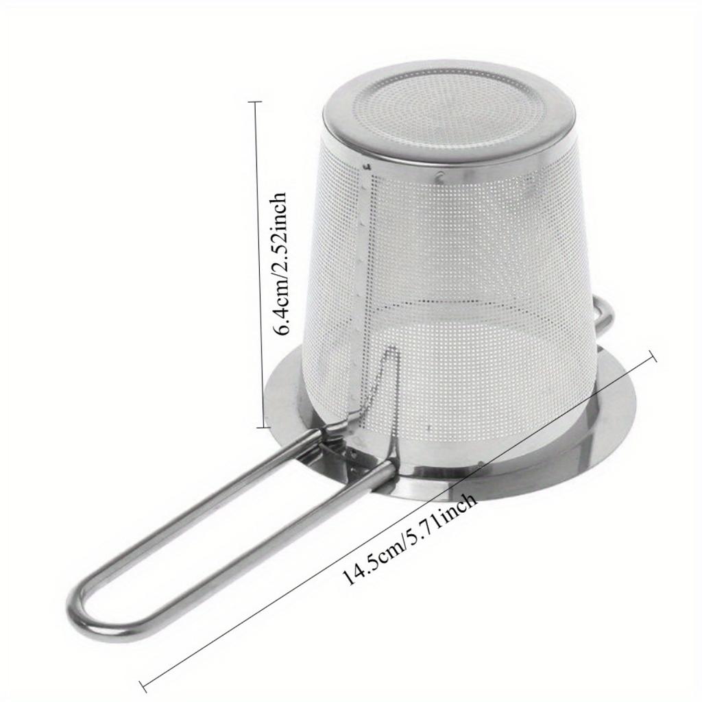 Rostfritt stål Sil Lösblad Tekanna Krydda Återanvändbart Nät Tefilter med Lock Koppar Kökstillbehör