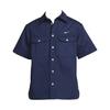 Solid Logo Single-Breasted Short Sleeve Shirt Men Tops Dark-Teal DV9076-410