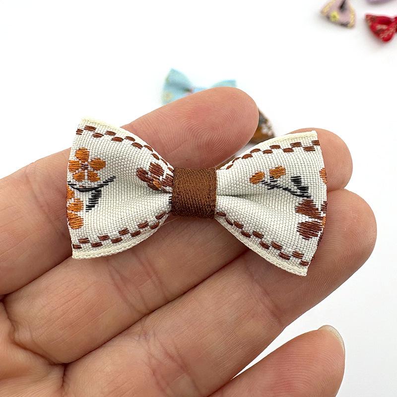 Chinese Floral Embroidery Bow: DIY Accessories for Children's Hair, Clothing, Shoes, Hats, Gifts, and Decorations.