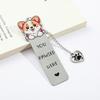 Bookmark with Paw Print Charm, Stainless Steel, "You Pawsed Here" Engraved, Perfect Gift for Dog Lovers and Book Enthusiasts