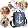 Nautical Anchor Insulated Lunch Box Reusable Portable Cooler Bag with Adjustable Shoulder Strap for Work School Picnic Travel