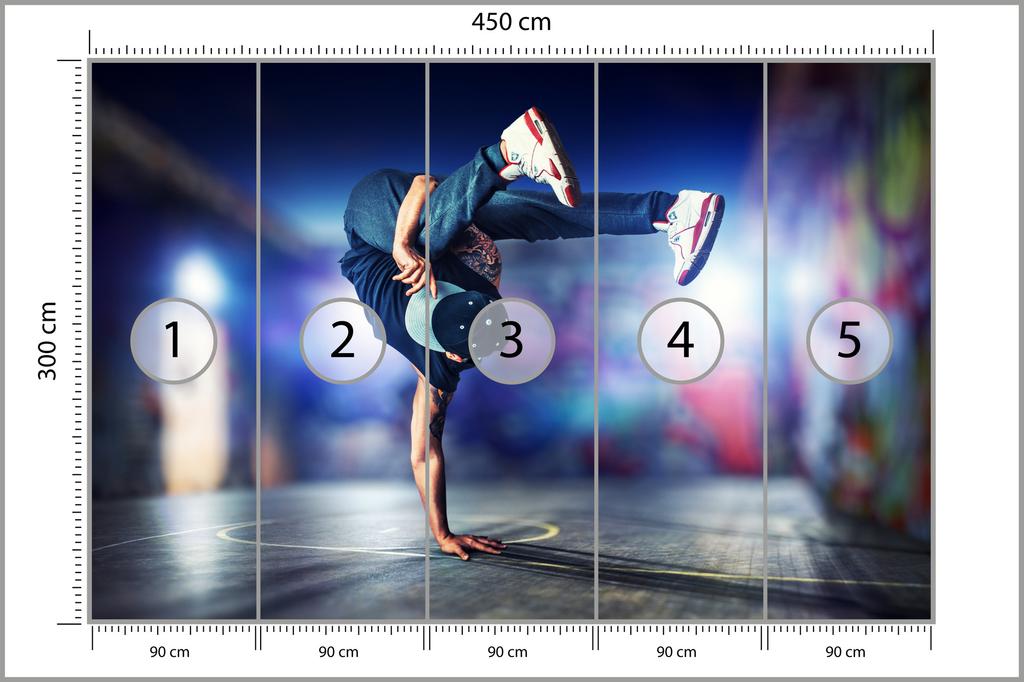 Photomural Breakdance Dancer Smooth Vinyl 450x300