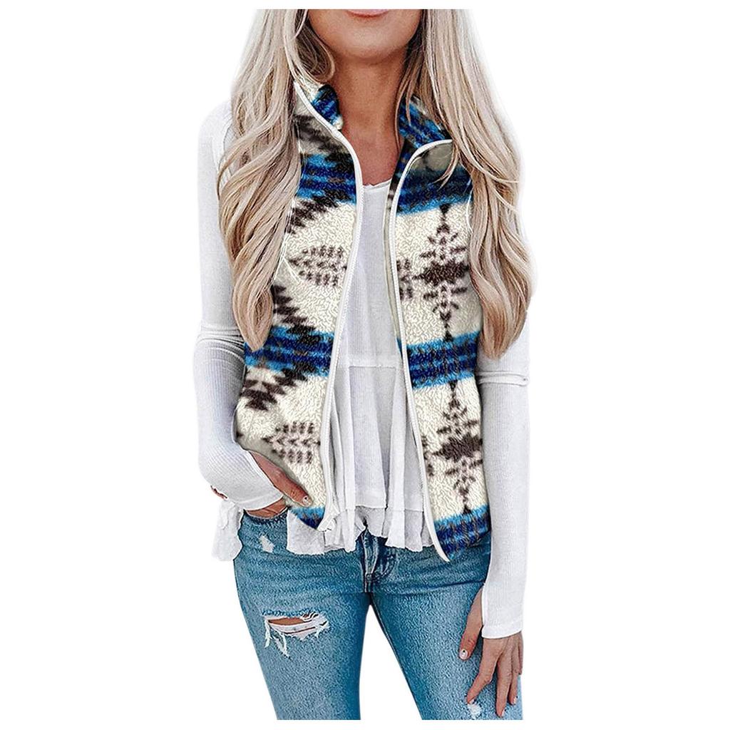 Damesvest met rits en luipaardprint en tie-dye-motief voor dames