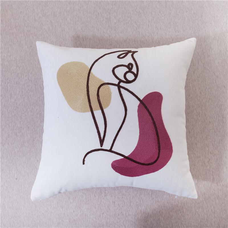 Nordic Art Ins Abstract Face Pillow - Minimalist Sofa Office Decor Cushion Cover W/Core, Free Shipping